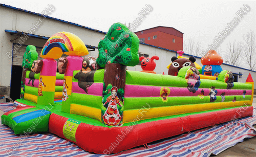 Коммерческий надувной батут "Маша и Миша" 10*6*3 м