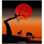 Тетрадь А5 48 л., ПЗБМ, скоба, клетка, матовая ламинация, брайль, "Жаркая саванна" (5 видов), 24314