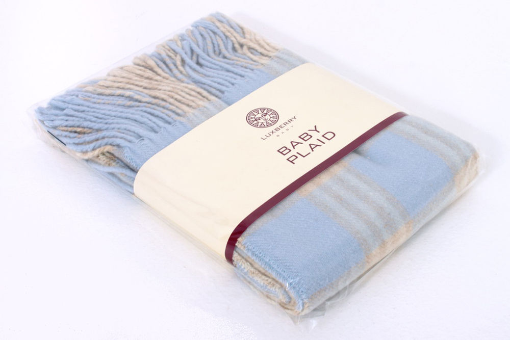 Элитный плед детский Lux 1 голубой от Luxberry упаковка