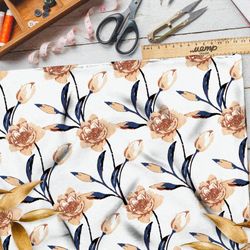 Ткань кулирная гладь бутон и флора