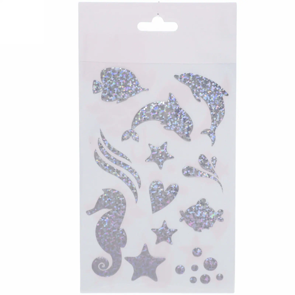Наклейки декоративные в наборе 19*10см «Блестящий бум-Морская жизнь»