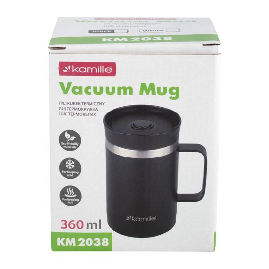 Термокружка 360 мл. из нержавеющей стали Kamille KM-2038 с ручкой