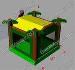 Коммерческий надувной батут "Джунгли" с крышей