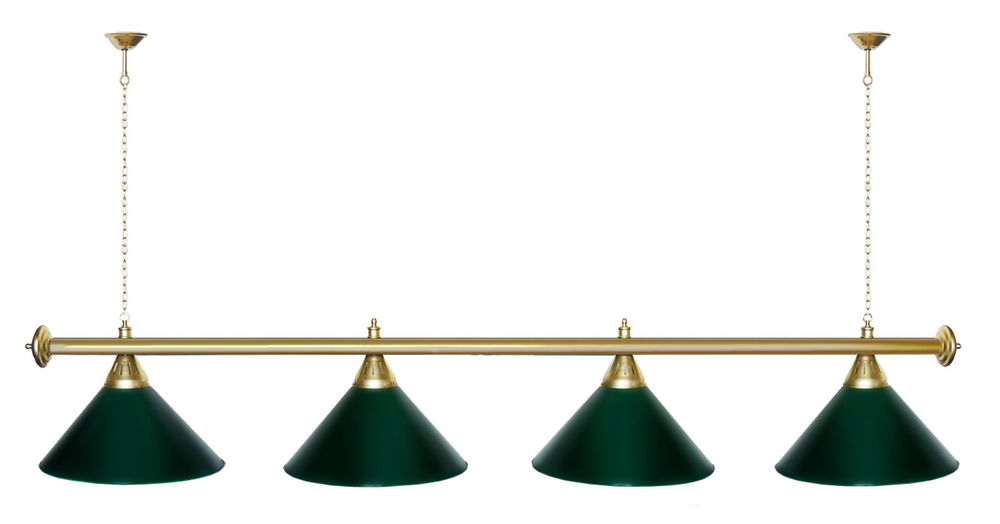 Лампа STARTBILLIARDS 4 пл. (плафоны золотые,штанга золотая,фурнитура золото)