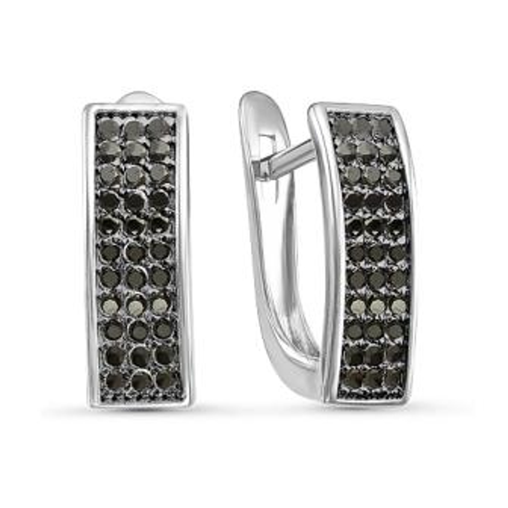 Серьги из серебра с фианитами