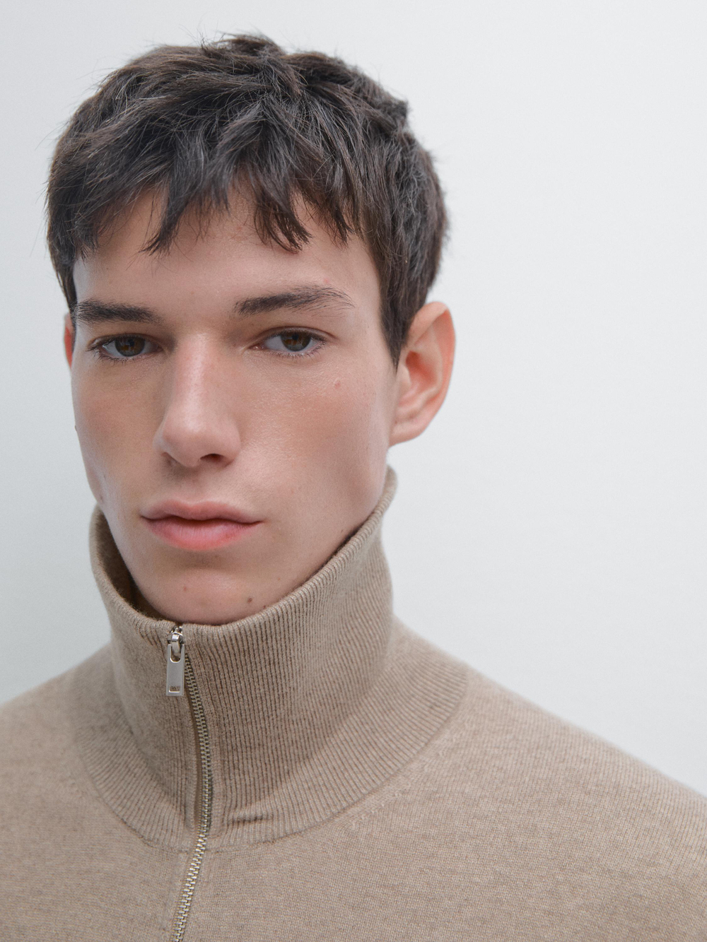 Massimo Dutti Кардиган на молнии, песочный