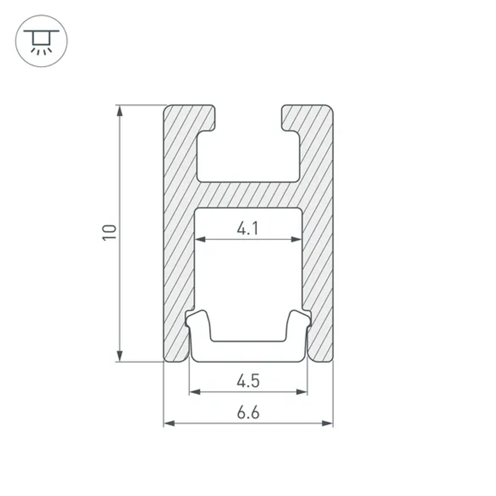 Профиль ARH-MICRO-0610-2000 ANOD (Arlight, Алюминий) 036384