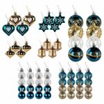 Шары ёлочные НАБОР 56 предметов, "Magic Box", бирюзовый/золото, пластик, ЗОЛОТАЯ СКАЗКА, 592174