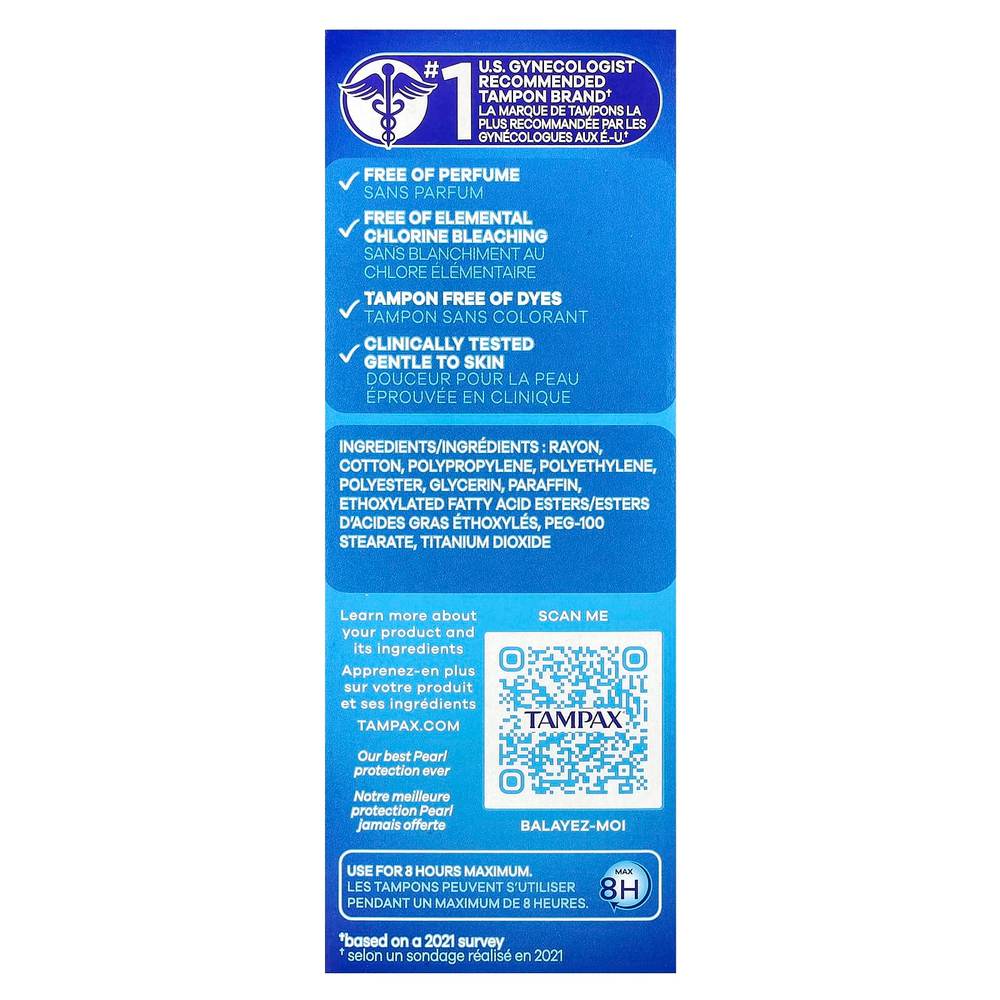 Tampax, Жемчужный, легкий, без запаха`` 36 тампонов