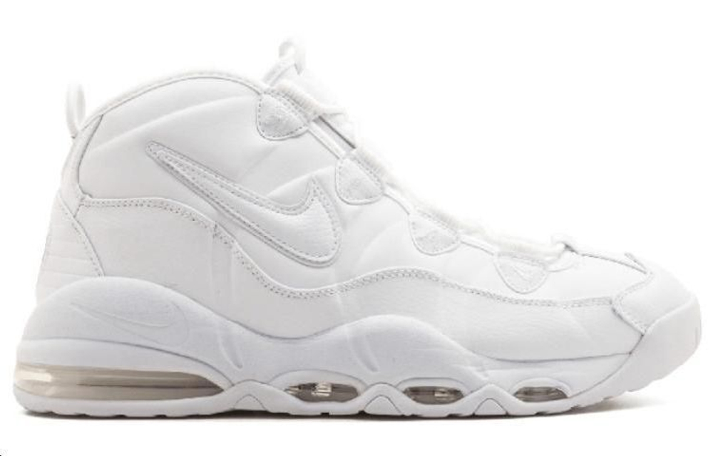 Nike Air Max Uptempo 95 shock absorption lightweight non-slip mid-top retro basketball shoes for men and women the same white