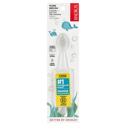 RADIUS, Pure Brush для детей старше 6 месяцев, для сверхчувствительных десен, 1 зубная щетка