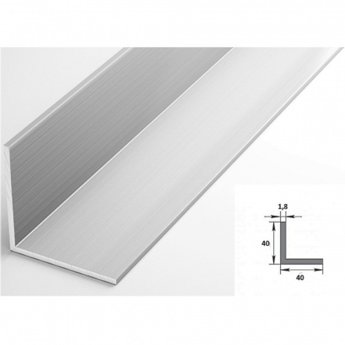 Уголок алюминиевый 40*40*1.8 мм 2.7 м бетон классик ЛУКА