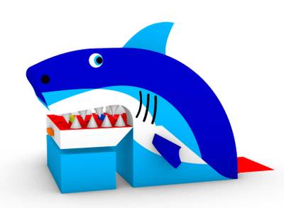 Коммерческий надувной батут «Говорящая акула», 12*7*7,5 м