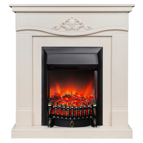 Каминокомплект Real Flame Junona WT с очагом Fobos Lux Black (без пульта)