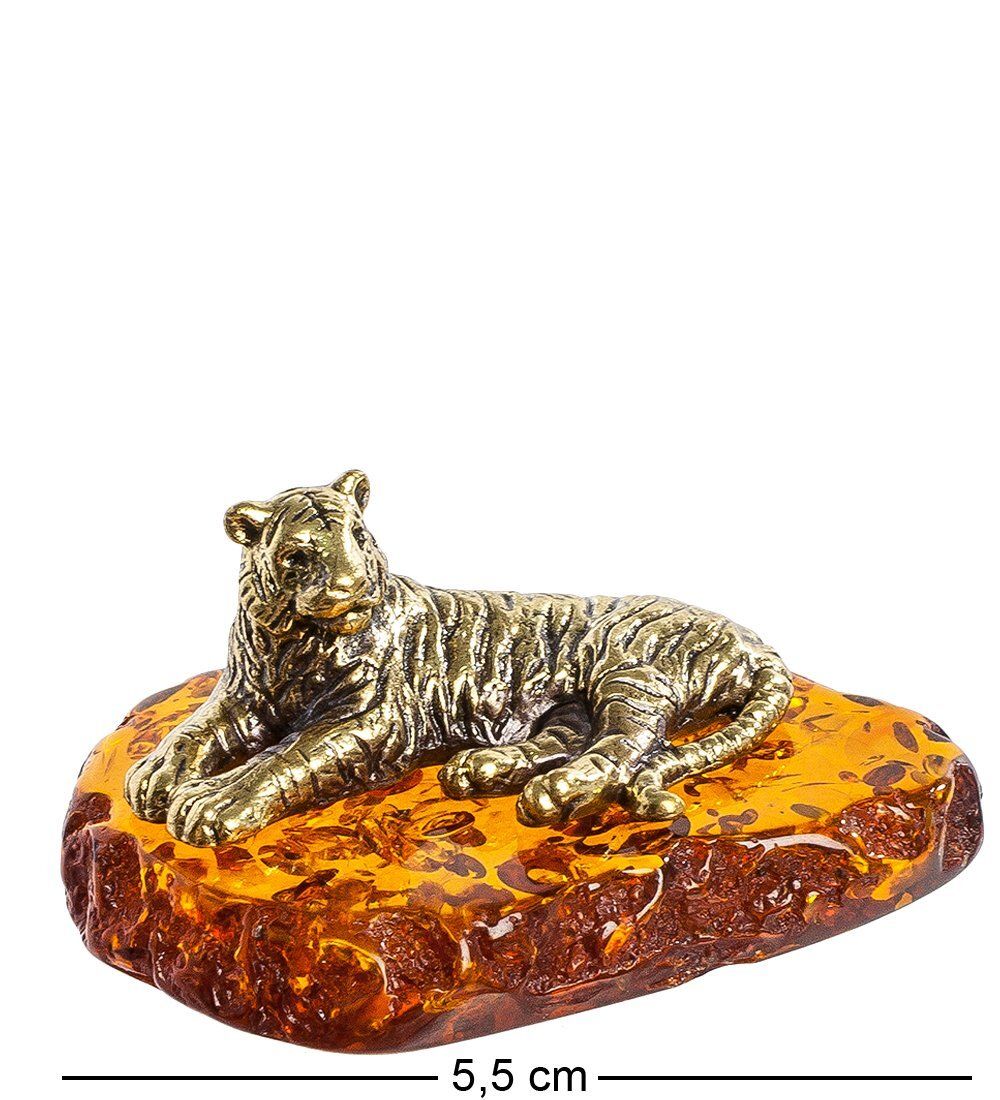 Народные промыслы AM-1350 Фигурка «Тигр» (латунь, янтарь)