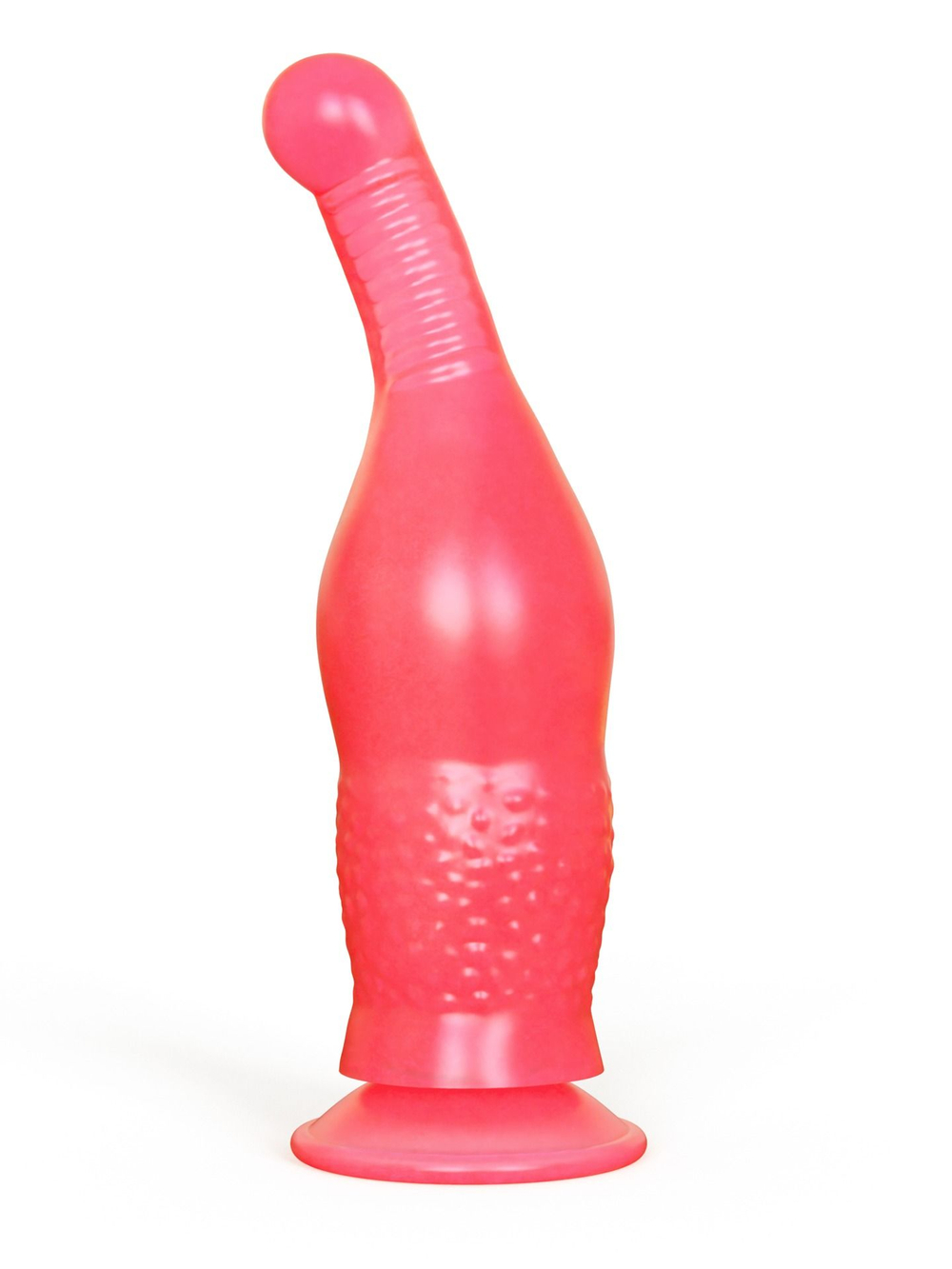 Розовый анальный стимулятор на присоске - 16,5 см. (Цвет: розовый)