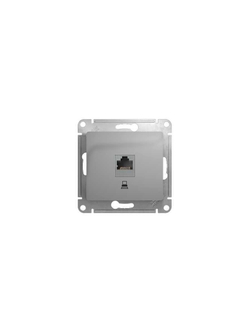 Розетка компьютерная 1-м СП Glossa RJ45 кат.5E механизм алюм. SE GSL000381K