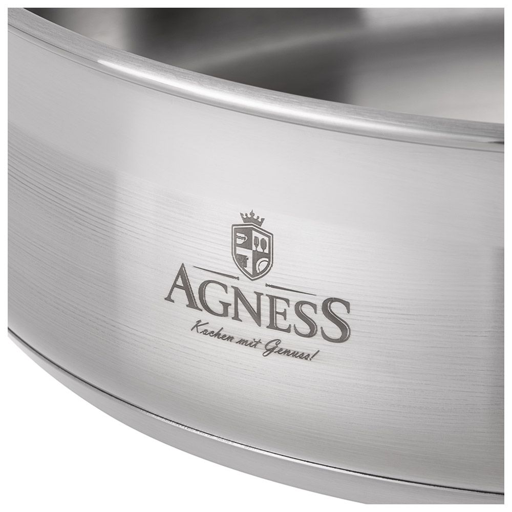 СКОВОРОДА AGNESS PROFESSIONAL 16Х5 СМ, 0,9 Л ВЫСОКОКАЧЕСТВЕННАЯ НЕРЖ СТАЛЬ 18/10 ИНДУКЦИОННОЕ ДНО