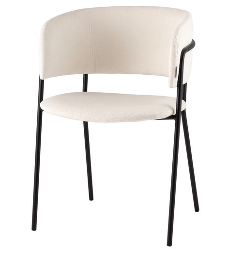 Кресло Нэлли New буклированный велюр белый, черные ножки металл