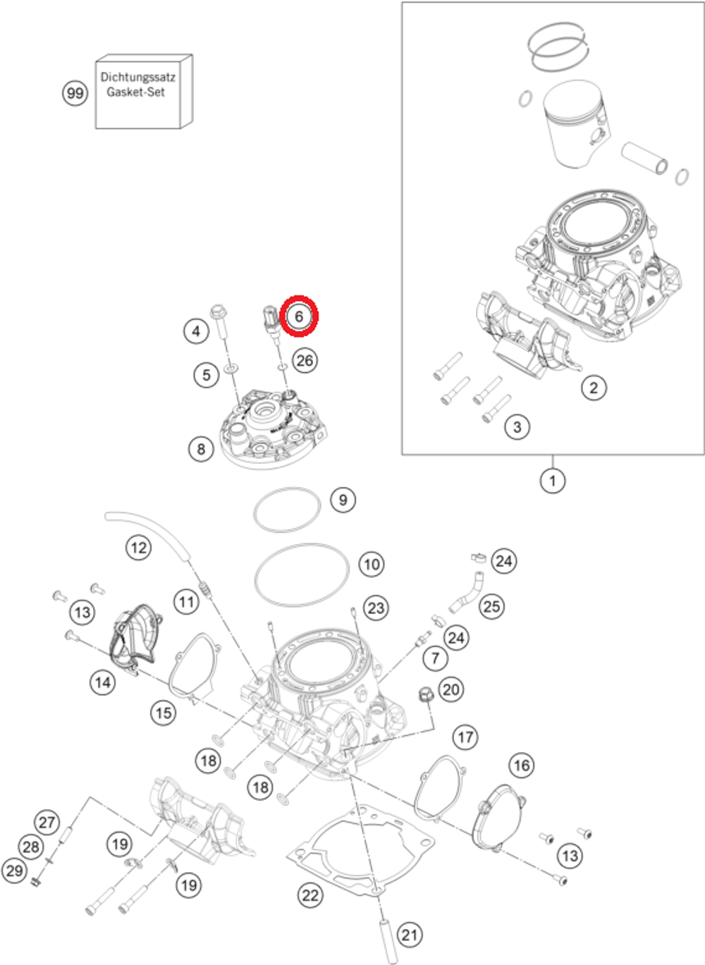 Датчик температуры охлаждающей жидкости KTM, HQV, GASGAS