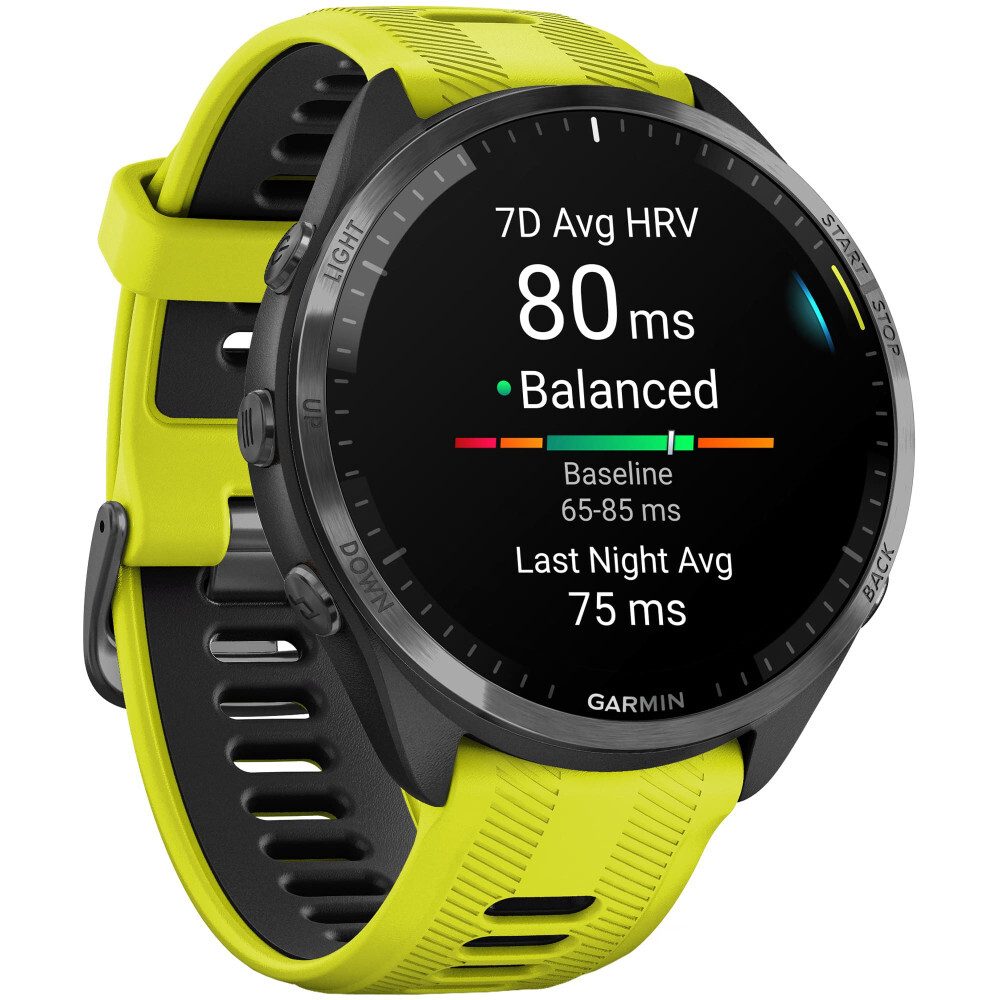 Garmin Forerunner 965 AMOLED Amp Yellow/Black DLC Titanium (модель 010-02809-82)