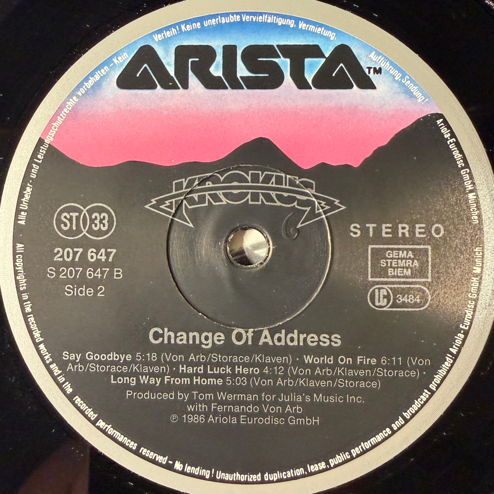 Виниловая пластинка Krokus - Change Of Address LP