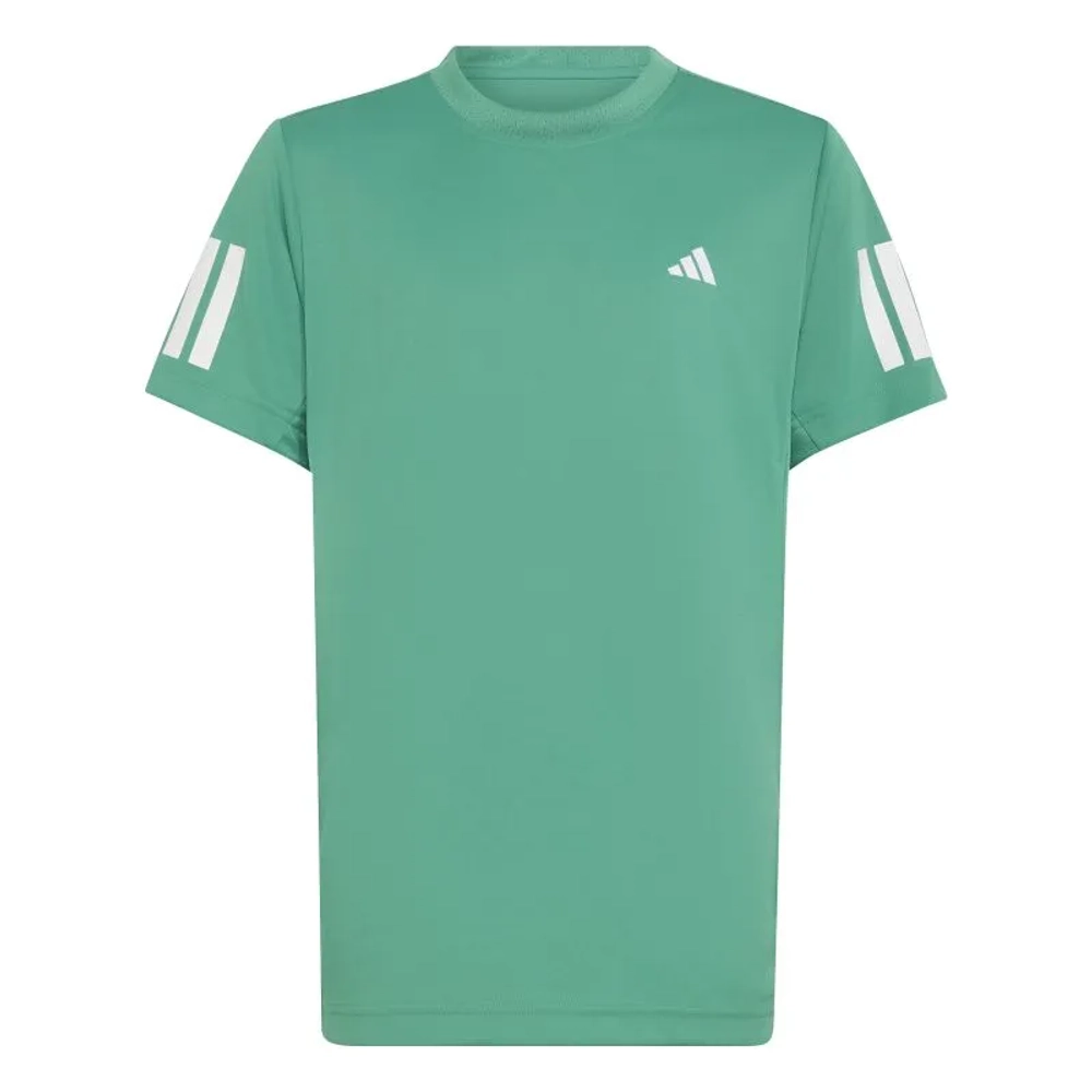 Детская теннисная футболка Adidas Boys Club Tennis 3-Stripes - semi court green