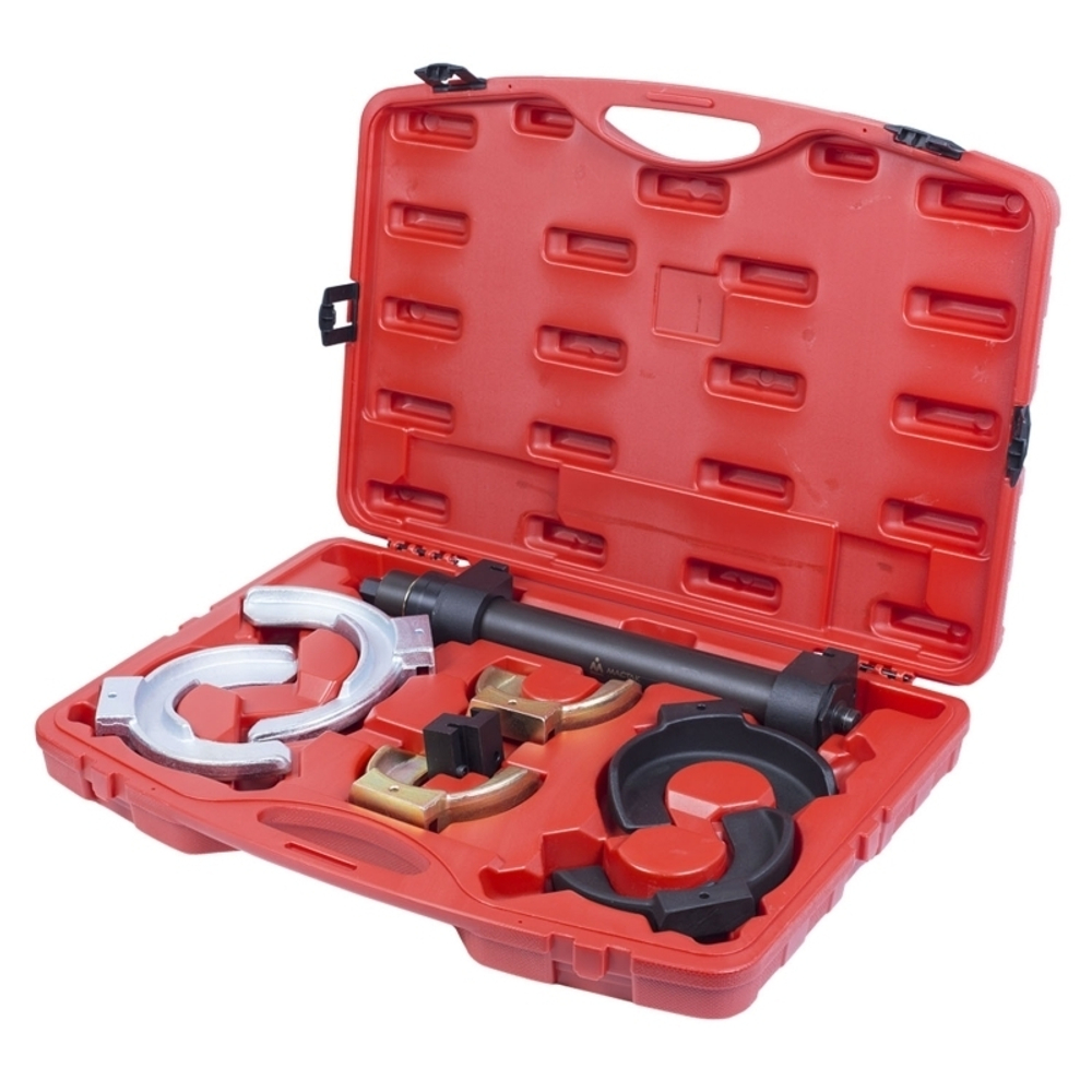 МАСТАК (100-00008C) Стяжка амортизаторных пружин, кованые U-образные держатели, кейс, 8 предметов