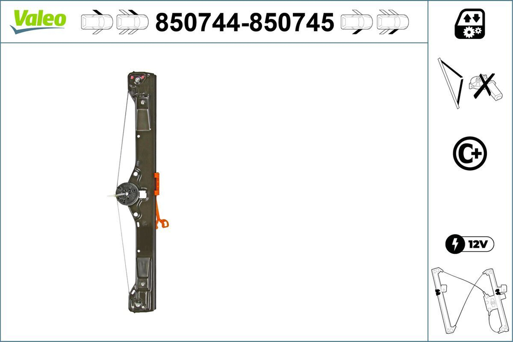 VALEO - 850744-VAL - Window Regulator