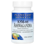 Planetary Herbals, KSM-66® экстракт корня ашваганды, 600 мг, 60 вегетарианских капсул (300 мг в каждой капсуле)
