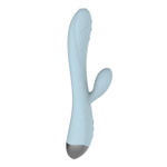 Вибратор с клиторальным стимулятором Rosyland голубой (перезаряжаемый) (Цвет: голубой)