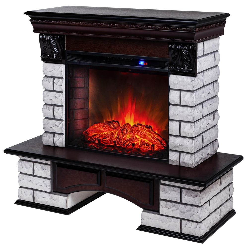 Электрокамин RealFlame Country Lux Rock AO античный дуб с очагом Evrika 25,5 LED