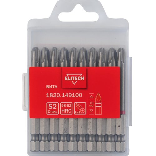 Бита ELITECH PH3*70мм (10 шт.)   1820.149100
