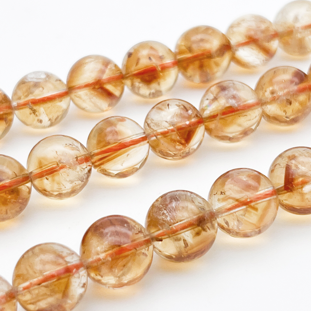 "Цитрин" бусины (кварц), диаметр около 11,8-12,1 мм, цена за набор 4 шт (1/8 нити)