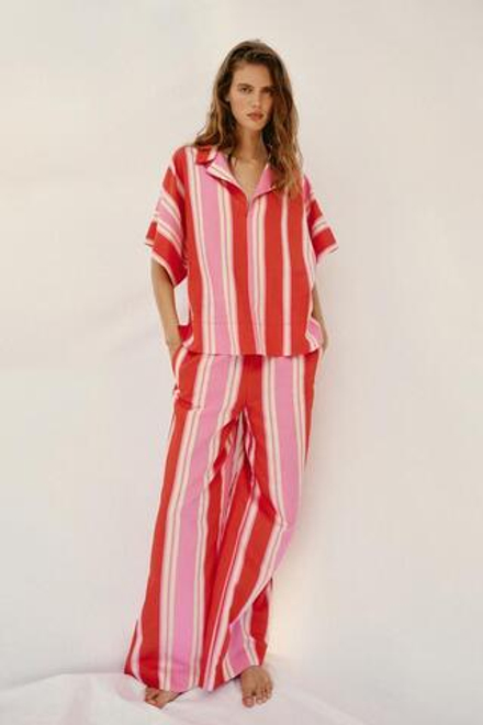 ZARA ШИРОКИЕ БРЮКИ В ПОЛОСКУ, РАЗНОЦВЕТНЫЙ