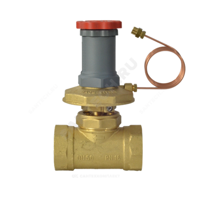 Клапан балансировочный автомат латунь R206C Ду 15 Rp1/2" Ру16 ВР 5-60 кПа Kvs=2.24м3/ч без ниппелей Giacomini R206CY103