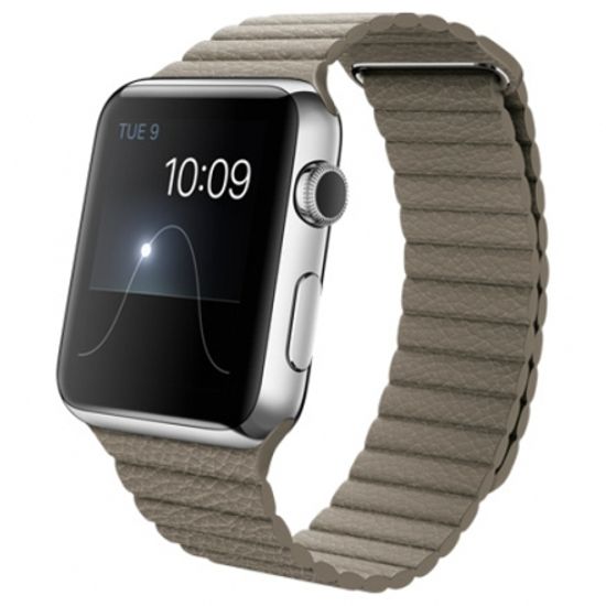 Часы смарт Apple Watch 42мм (бежевый кожаный с магнитной застежкой)