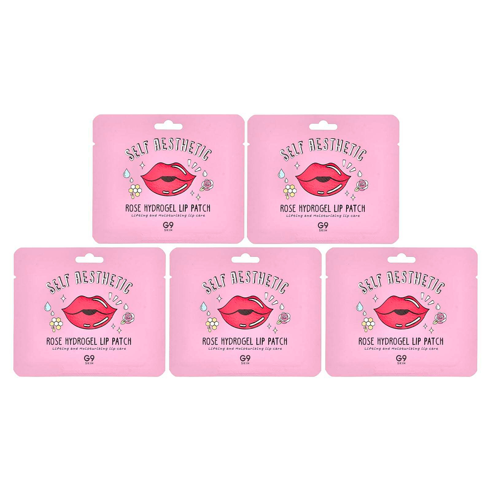 G9skin, Self Aesthetic, патчи для губ с розовым гидрогелем, 5 патчей, 3 г (0,10 унции)