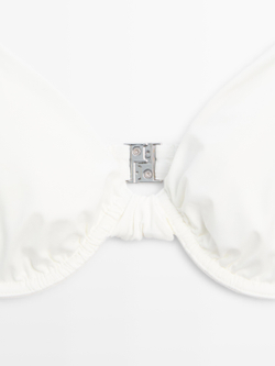 Massimo Dutti Топ бикини со сборкой на косточках, белый