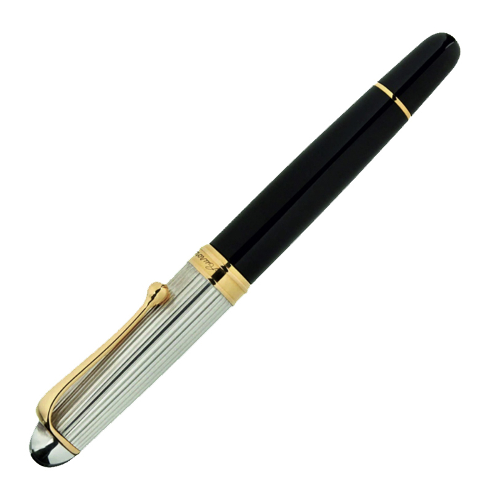 Перьевая ручка Aurora 88 Big Silver and Black Resin, перо — M, в подарочной коробке