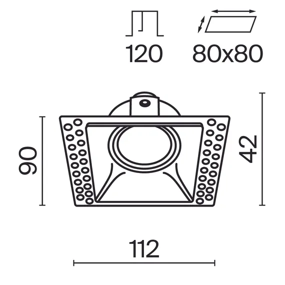 Встраиваемый светильник Точка / Dot 1*GU10 10 Вт Technical dl042-01-sq-b