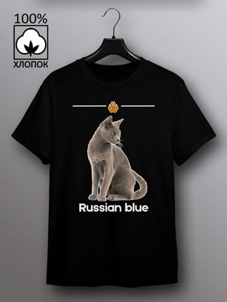 Футболка русская голубая кошка