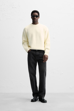 ZARA СВИТЕР ИЗ РЕЛЬЕФНОЙ ТКАНИ, ЭКРЮ