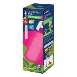 LED-P65-16W-SPSB-E27-FR-P2 PLP32WH Лампа светодиодная для растений. Форма P лепестковая. матовая. Спектр для рассады и цветения. Картон. ТМ Uniel