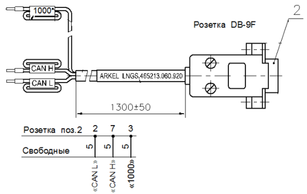 Кабель интерфейсный ЛНГС.465213.060.920 Кабель интерфейсный ЛНГС.465213.060.920