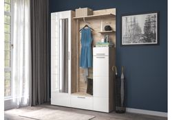 Модульная прихожая Лайн дуб серый craft K 002 PW / белый глянец пвх комплектация 1