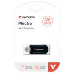 Внешний накопитель Verbatim Plectra USB 3.2 Gen1 Type-C 128GB, R 100 МБ/с
