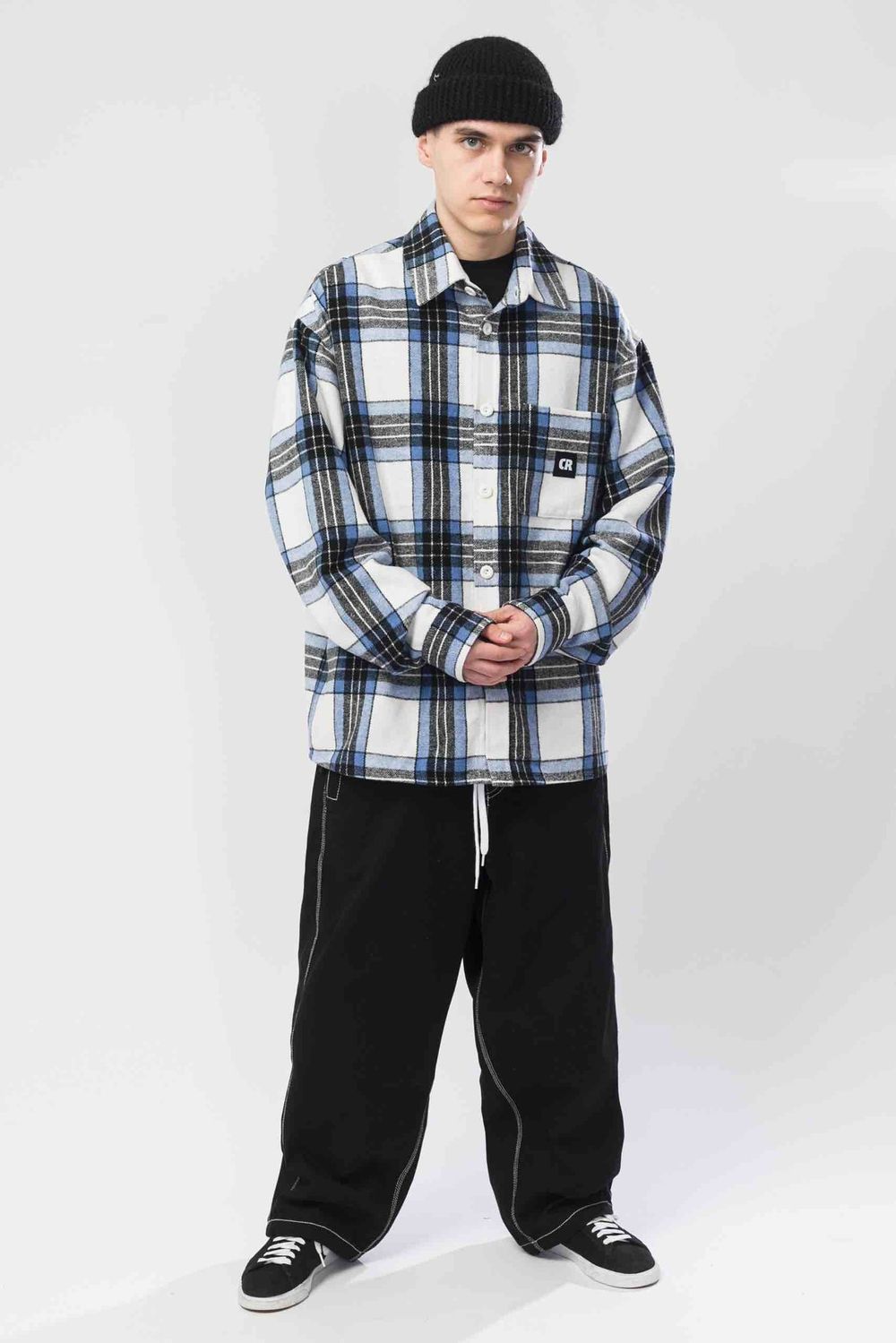 Рубашка Codered Harbor Wide Молочный/Голубой/Черный