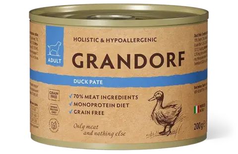 Grandorf Dog консервы для собак паштет из утки 200г
