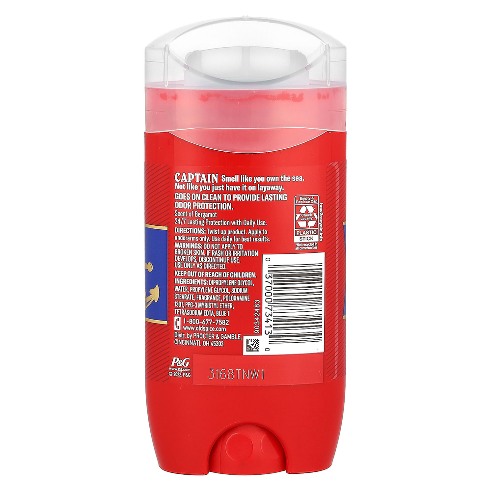 Old Spice, Дезодорант, Captain, храбрость и бергамот, 85 г (3 унции)